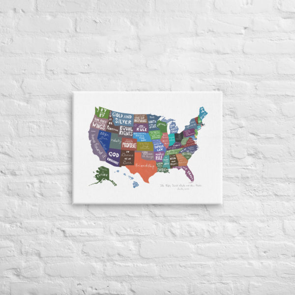 The Fifty United States And Their Mottos Canvas Print - Image 2